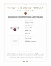 0.86 Ct. Sapphire Solitaire Ring, 18K White Gold Scan Report