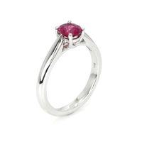 0.86 Ct. Sapphire Solitaire Ring, 18K White Gold Image