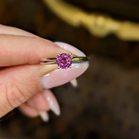 0.86 Ct. Sapphire Solitaire Ring, 18K White Gold Life Style