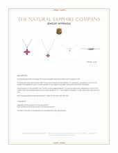 0.72 Ct. Pink Sapphire and Natural Diamond Accent Stones Pendant, Platinum 950 Appraisal