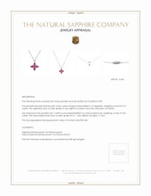 0.72 Ct. Pink Sapphire and Natural Diamond Accent Stones Pendant, Platinum 950 Appraisal