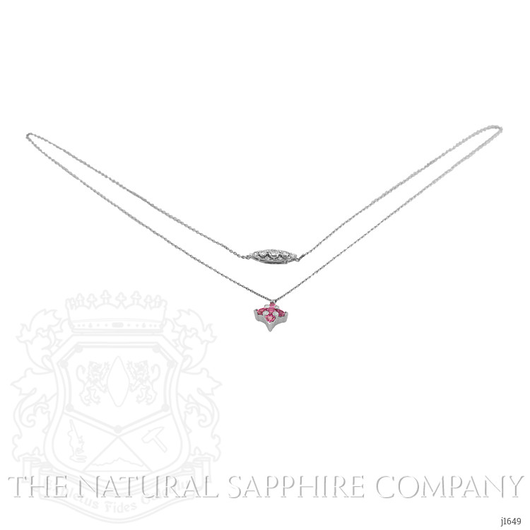 0.72 Ct. Pink Sapphire and Natural Diamond Accent Stones Pendant, Platinum 950