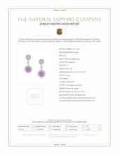 2.08 Ct.Tw.Total Carat Weight Purplish Pink Sapphire and Natural Diamond Halo Earrings, 18K White Gold Scan Report