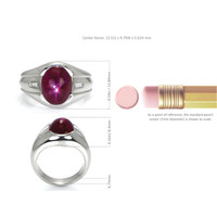 7.21 Ct. Ruby Natural Diamond Men's Ring, Platinum 950 Image