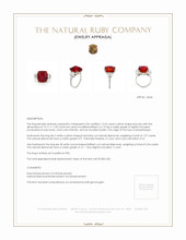 12.24 Ct. Ruby Natural Diamond Three Stone Ring, Platinum 950 Appraisal