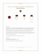 12.24 Ct. Ruby and Natural Diamond Three Stone Ring, Platinum 950 Appraisal