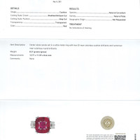 12.24 Ct. Ruby and Natural Diamond Three Stone Ring, Platinum 950 Scan Report