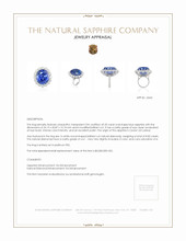69.35 Ct. Blue Sapphire and Natural Diamond Halo Ring, Platinum 950 Appraisal