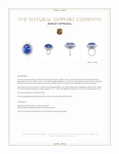 69.35 Ct. Blue Sapphire and Natural Diamond Halo Ring, Platinum 950 Appraisal