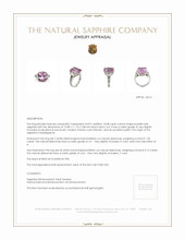 10.08 Ct. Purplish Pink Sapphire and Natural Diamond Three Stone Ring, Platinum 950 Appraisal