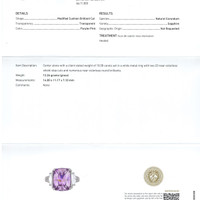 10.08 Ct. Purplish Pink Sapphire and Natural Diamond Three Stone Ring, Platinum 950 Scan Report