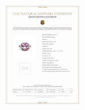 10.08 Ct. Purplish Pink Sapphire and Natural Diamond Three Stone Ring, Platinum 950 Scan Report