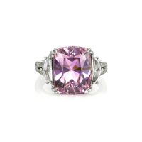 10.08 Ct. Purplish Pink Sapphire and Natural Diamond Three Stone Ring, Platinum 950 Video