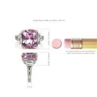 10.08 Ct. Purplish Pink Sapphire and Natural Diamond Three Stone Ring, Platinum 950 Image
