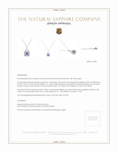 0.60 Ct. Blue Sapphire and Natural Diamond Accent Stones Pendant, 18K White Gold Appraisal