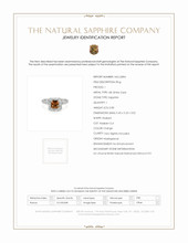 0.80 Ct. Orange Sapphire and Natural Diamond Antique Style Ring, 18K White Gold Scan Report