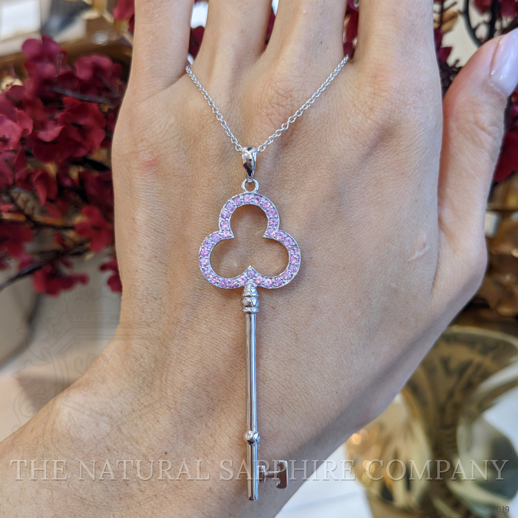 0.90 Ct. Pink Sapphire Accent Stones Pendant, Silver
