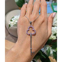 0.90 Ct. Pink Sapphire Accent Stones Pendant, Silver Life Style