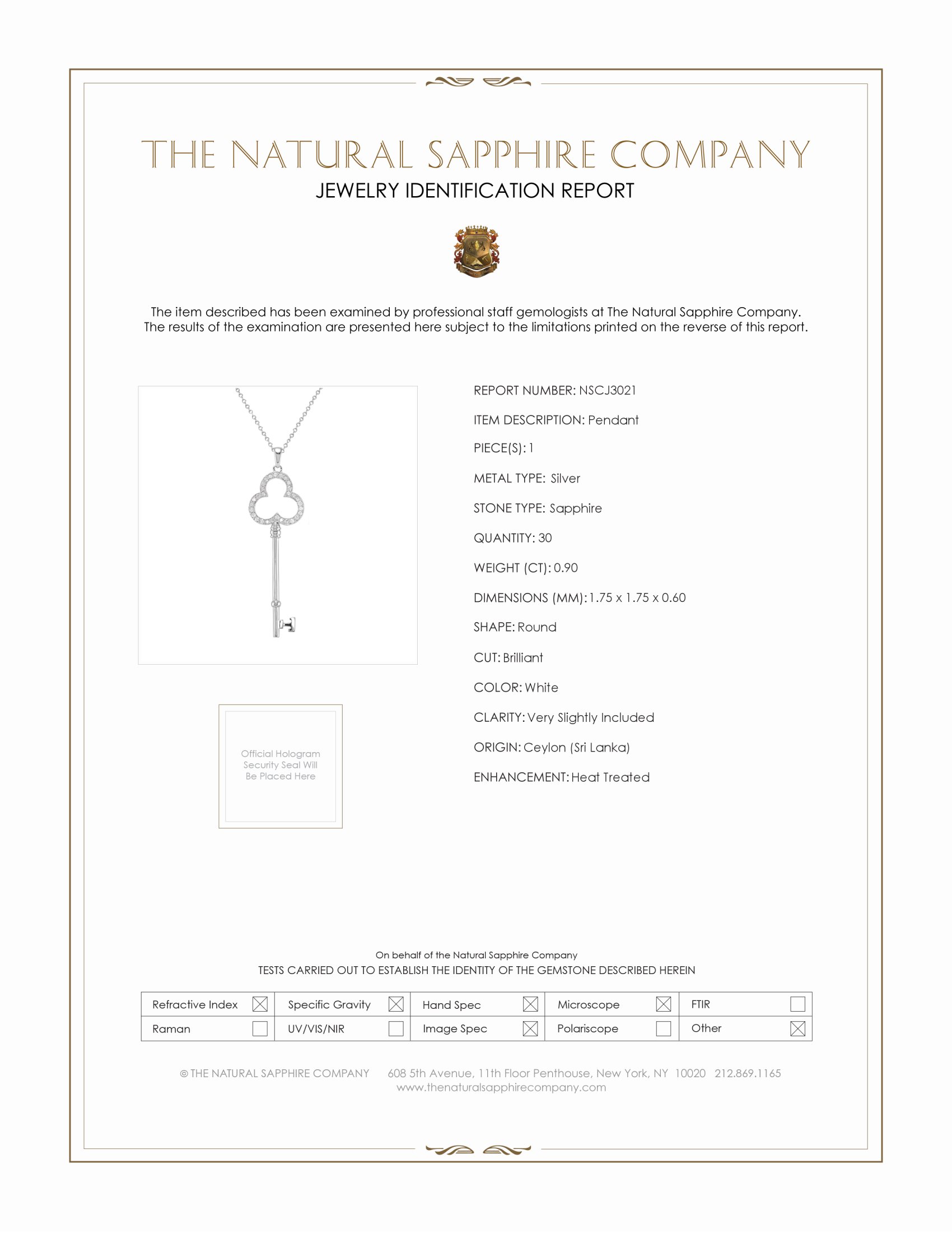 0.90 Ct. White Sapphire Accent Stones Pendant, Silver