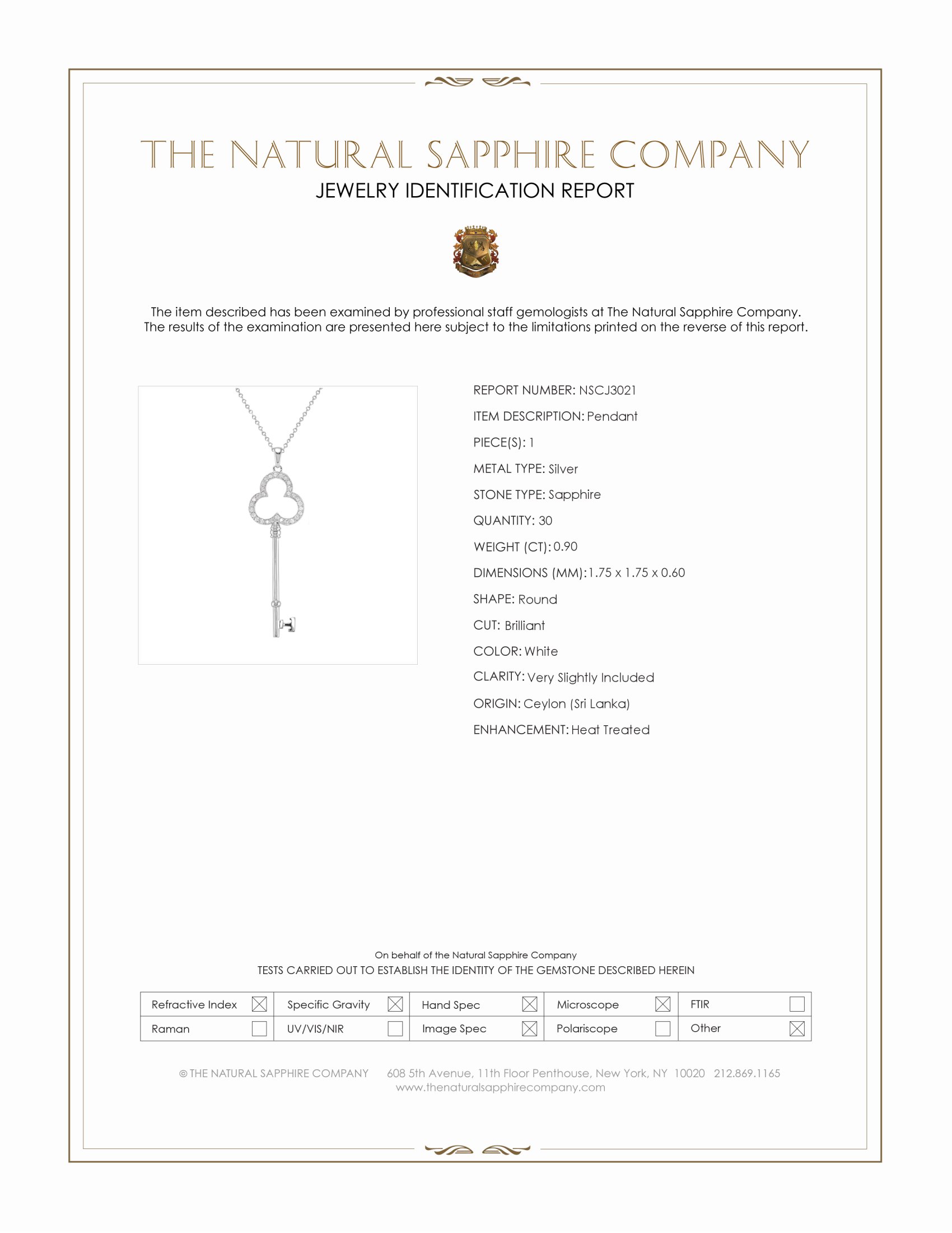 0.90 Ct. White Sapphire Accent Stones Pendant, Silver