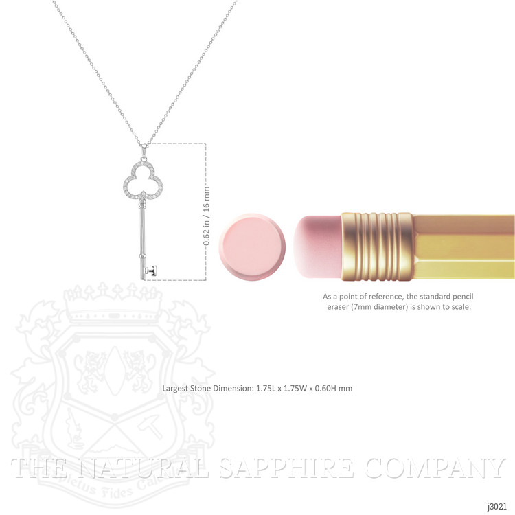 0.90 Ct. White Sapphire Accent Stones Pendant, Silver