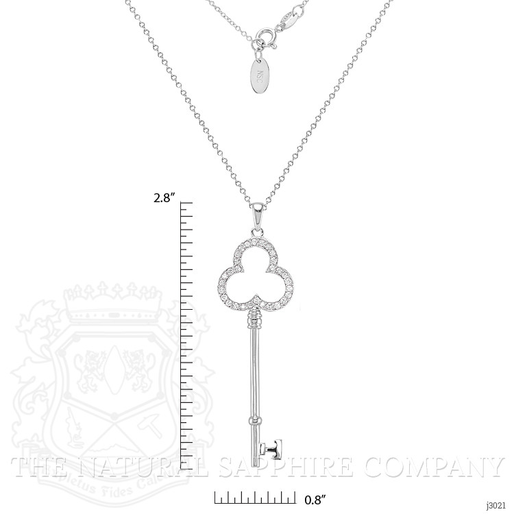 0.90 Ct. White Sapphire Accent Stones Pendant, Silver