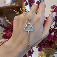 0.90 Ct. White Sapphire Accent Stones Pendant, Silver Life Style