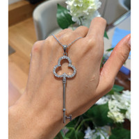 0.90 Ct. White Sapphire Accent Stones Pendant, Silver Life Style