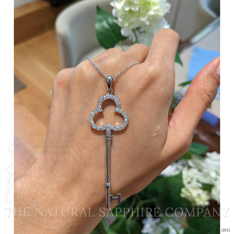 0.90 Ct. White Sapphire Accent Stones Pendant, Silver
