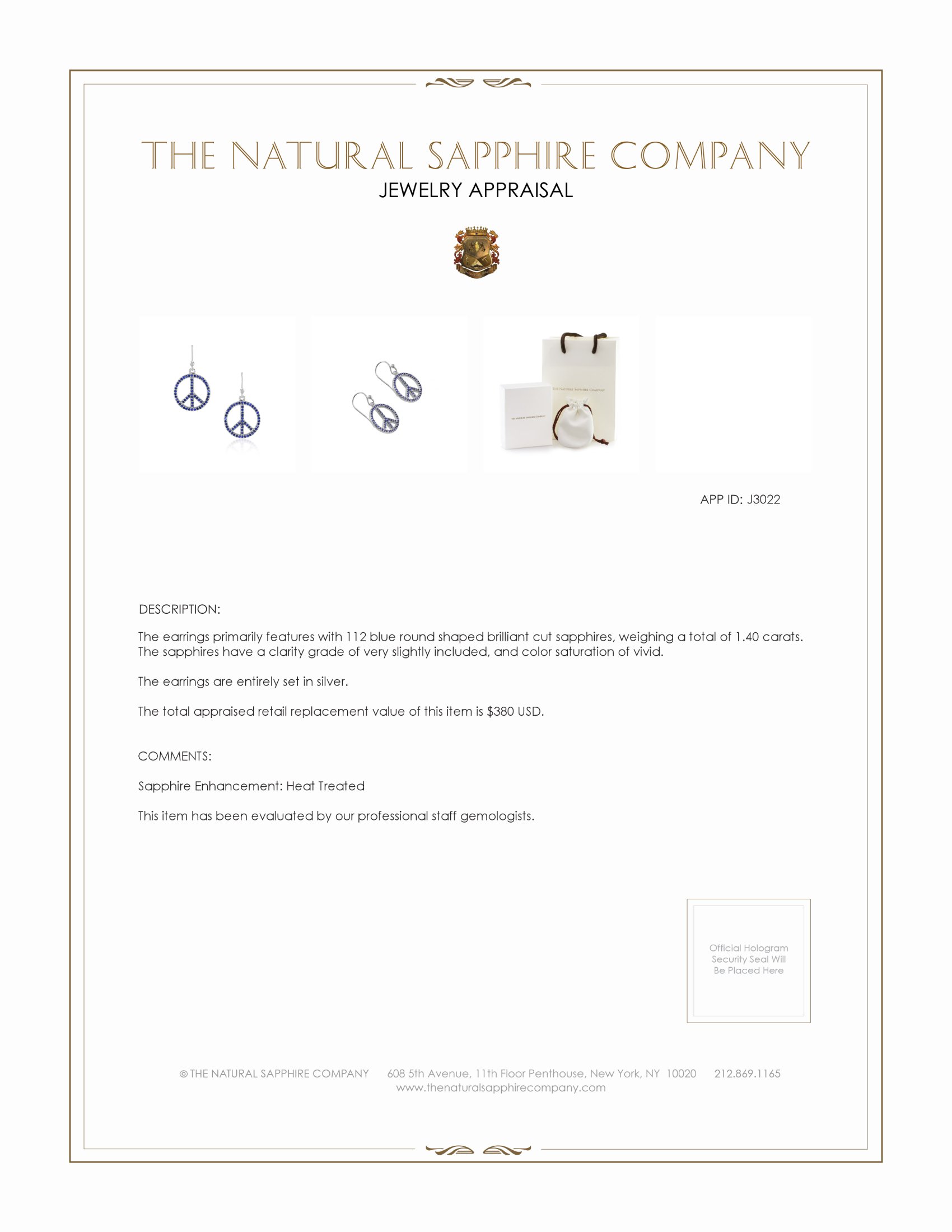 1.40 Ct.Tw. Blue Sapphire Drops Earrings, Silver