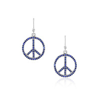 1.40 Ct.Tw. Sapphire Silver earring