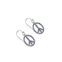 1.40&nbsp;Ct.Tw.Total Carat Weight Blue Sapphire Drops Earrings, Silver Image