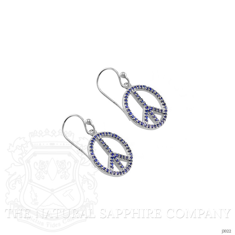 1.40 Ct.Tw. Blue Sapphire Drops Earrings, Silver