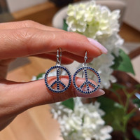 1.40&nbsp;Ct.Tw.Total Carat Weight Blue Sapphire Drops Earrings, Silver Life Style