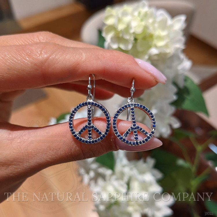 1.40 Ct.Tw. Blue Sapphire Drops Earrings, Silver