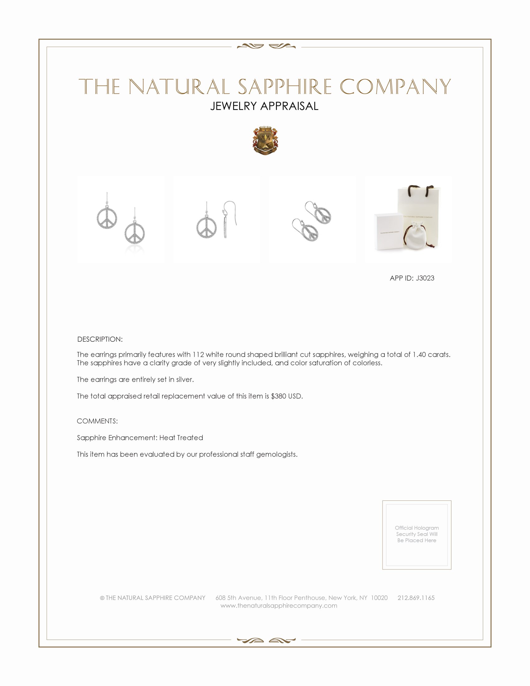 1.40 Ct.Tw. White Sapphire Drops Earrings, Silver