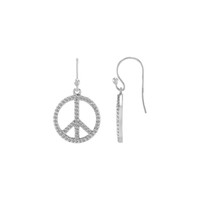 1.40 Ct.Tw. White Sapphire Drops Earrings, Silver Image