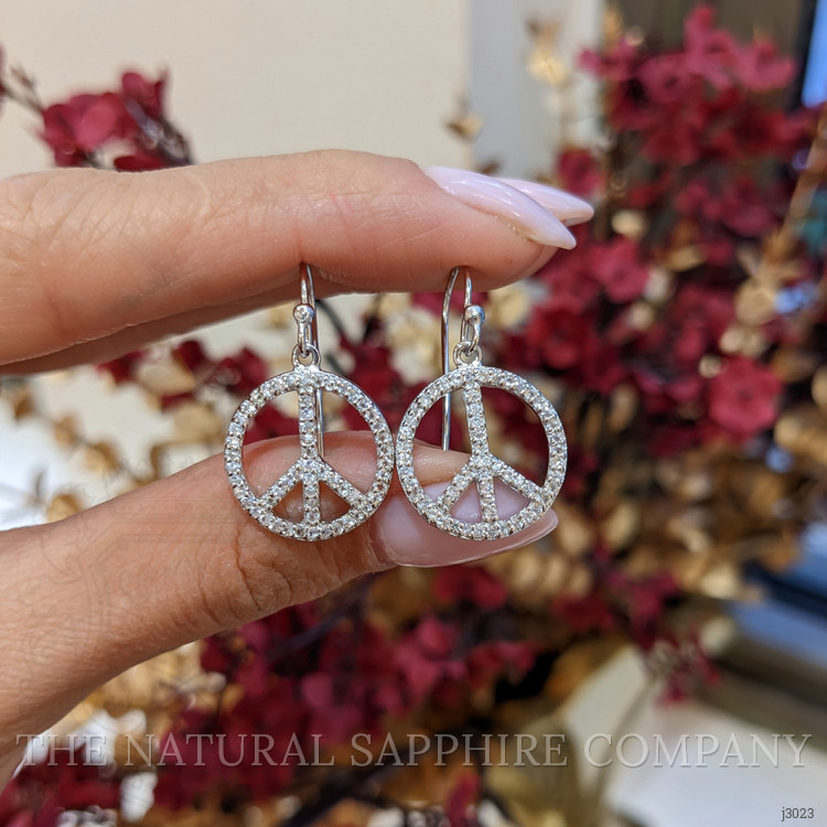 1.40 Ct.Tw. White Sapphire Drops Earrings, Silver