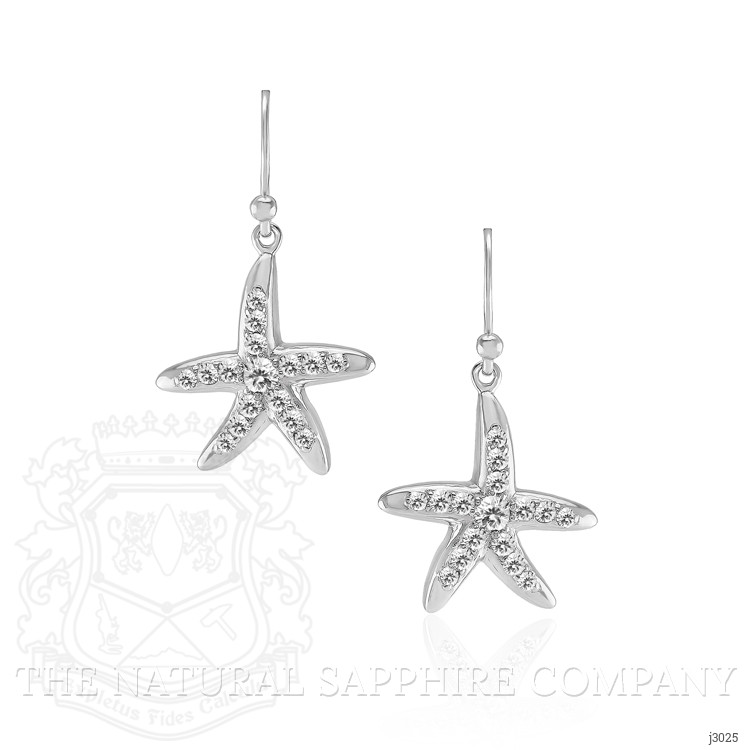 1.20 Ct.Tw. White Sapphire Drops Earrings, Silver