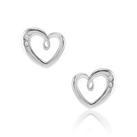 0.10 Ct.Tw. White Sapphire Studs Earrings, Silver Image