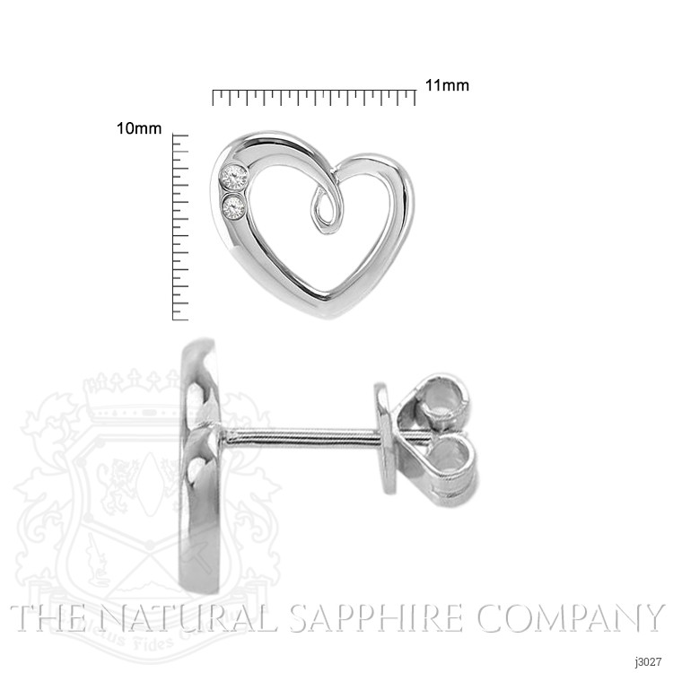 0.10 Ct.Tw. White Sapphire Studs Earrings, Silver