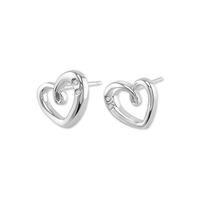 0.10 Ct.Tw. White Sapphire Studs Earrings, Silver Image