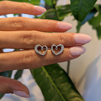 0.10&nbsp;Ct.Tw.Total Carat Weight White Sapphire Studs Earrings, Silver Life Style