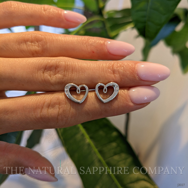 0.10 Ct.Tw. White Sapphire Studs Earrings, Silver