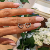 0.10&nbsp;Ct.Tw.Total Carat Weight White Sapphire Studs Earrings, Silver Life Style