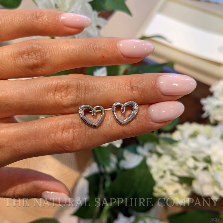 0.10 Ct.Tw. White Sapphire Studs Earrings, Silver