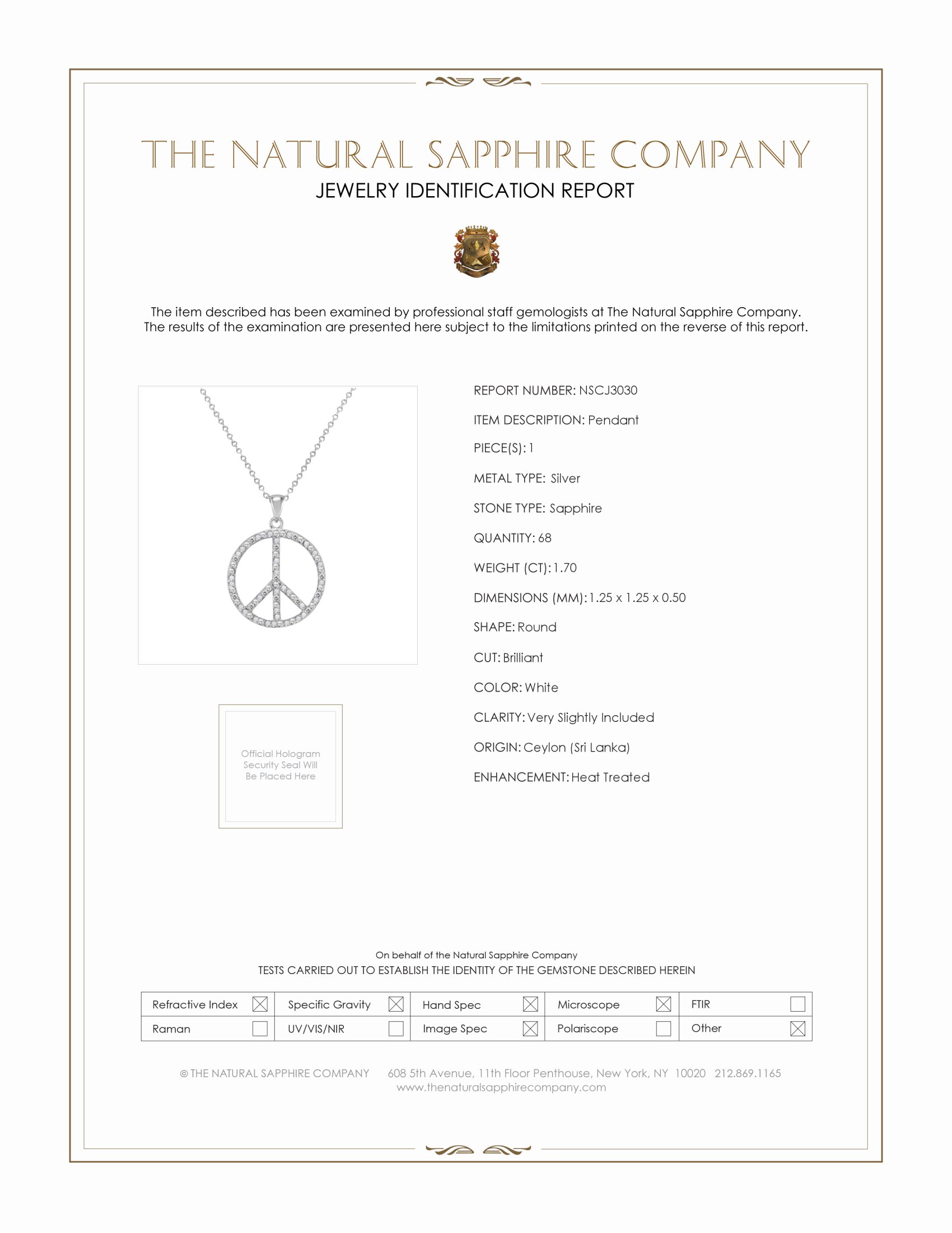 1.70 Ct. White Sapphire Accent Stones Pendant, Silver