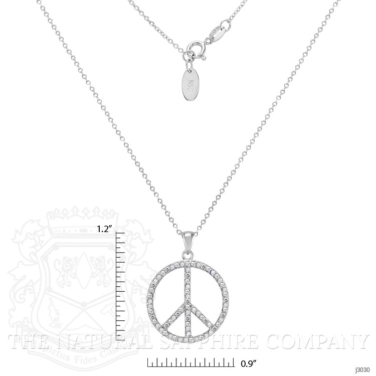 1.70 Ct. White Sapphire Accent Stones Pendant, Silver