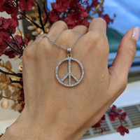 1.70 Ct. White Sapphire Accent Stones Pendant, Silver Life Style