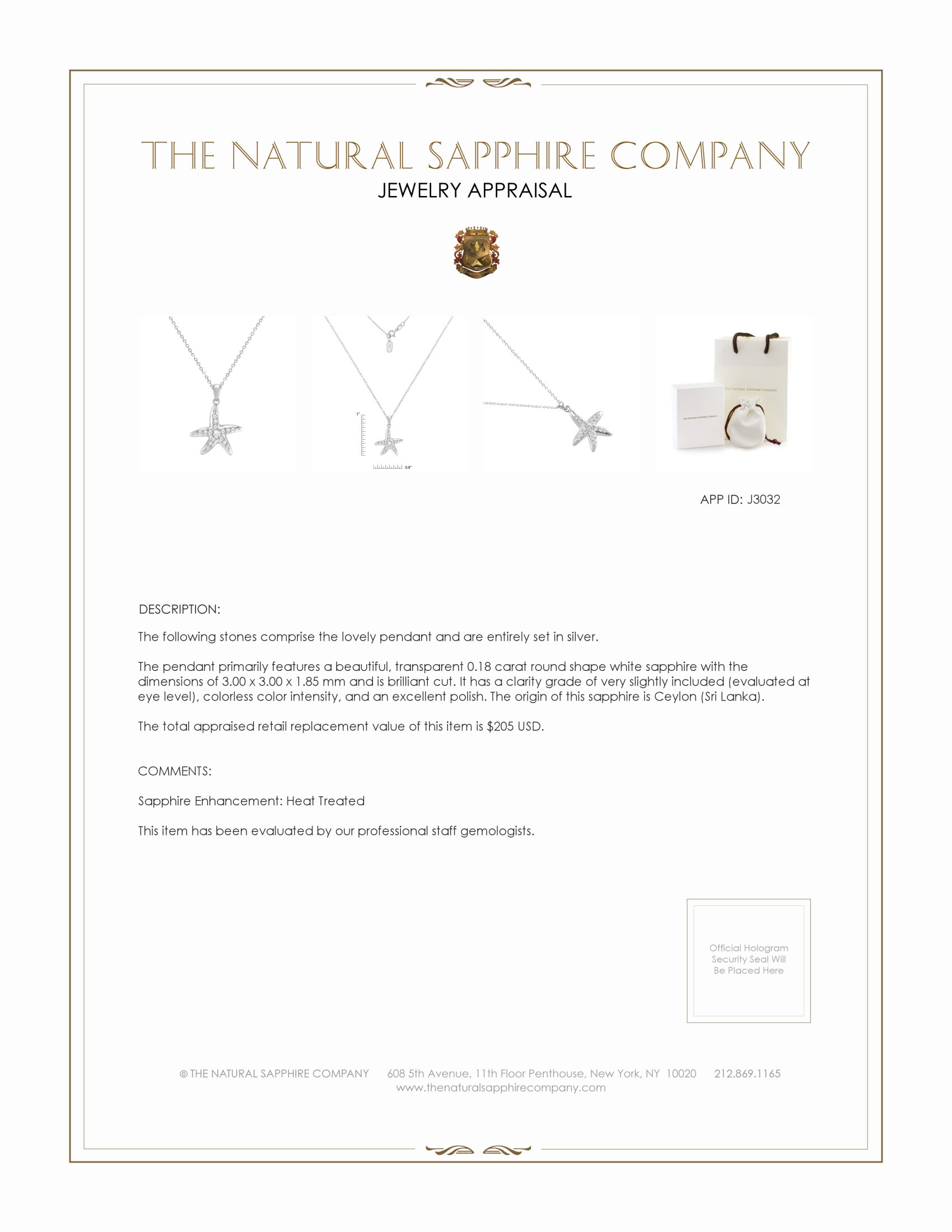 0.78 Ct. White Sapphire Accent Stones Pendant, Silver